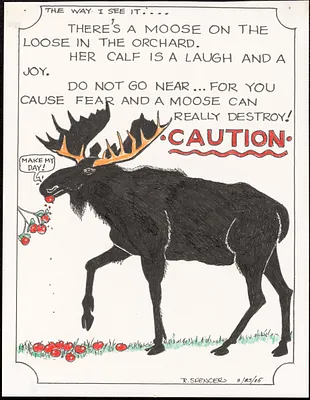 There's a moose on the loose in the orchard