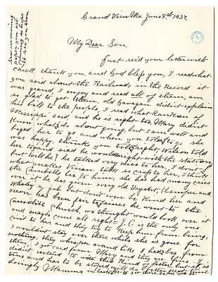 Letter from Martha Ellen Truman to Harry S. Truman