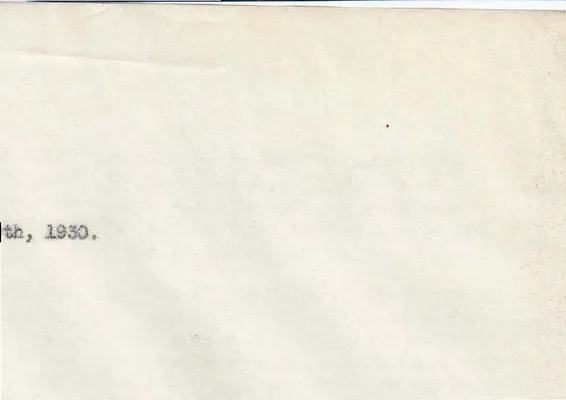 Letters Sent, 1930