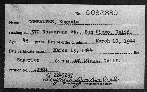 Gonsalves, Eugenia - 1944