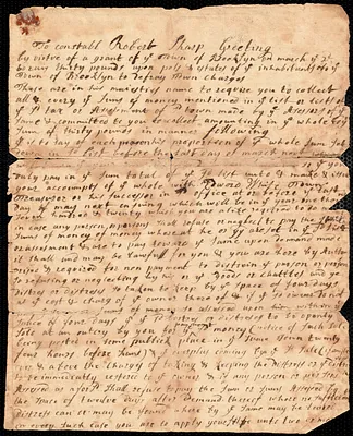 Order to constable, Robert Sharp, to raise 15 pounds tax for use of the school