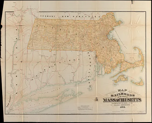 Map of the railroads of the state of Massachusetts