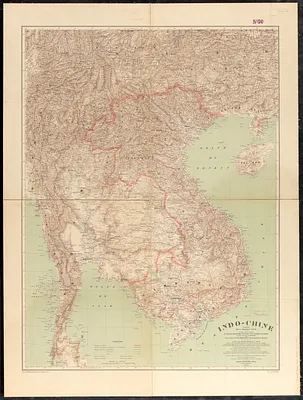 Indo-Chine, carte de la mission Pavie