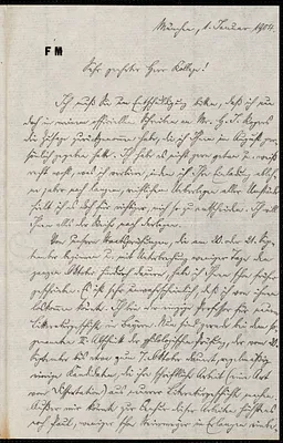 Muncker, Franz, 1855-1926 autograph letter signed to Hugo Münsterberg, München, Ger., 1 January 1904