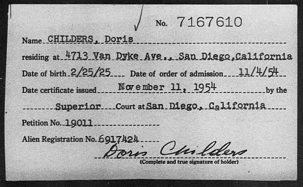 Childers, Doris - 1954
