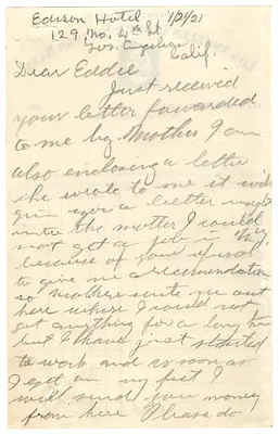 Handwritten Letter to Edward Jacobson from Oliver M. Solinger
