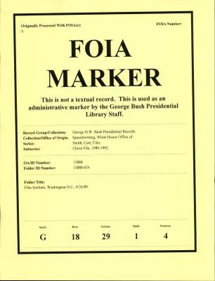 Film Institute, Washington, DC 9/26/89 [OA 8130]