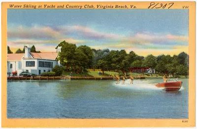Water skiing at Yacht and Country Club, Virginia Beach, Va.