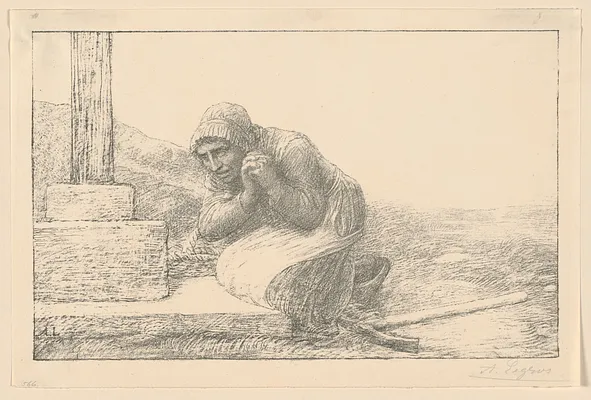 Au pied de la croix (Litho)