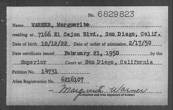 Warner, Marguerite - 1950