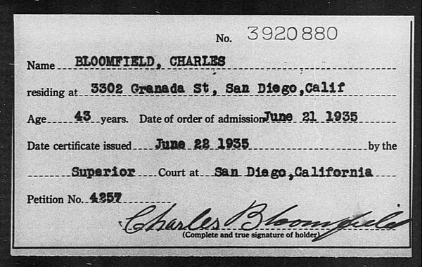 Bloomfield, Charles - 1935