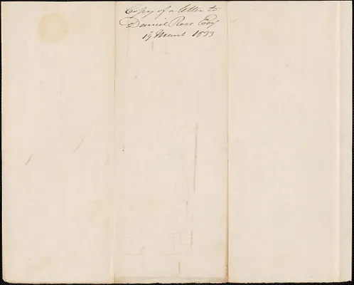 George Coffin to Daniel Rose, 19 March 1833