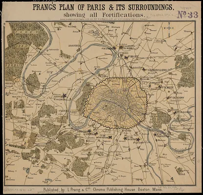 Prang's plan of Paris & its surroundings, showing all fortifications