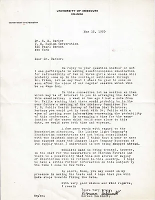 Letters Received to H.H. Barker, May 13, 1930