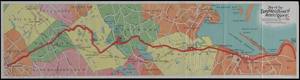 Map of the Brockton & Plymouth street railway