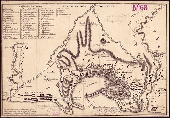 Plan de la ville de Genes