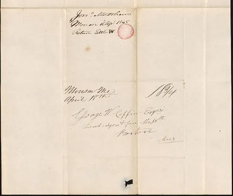 J. Matthews to George Coffin, 16 April 1845
