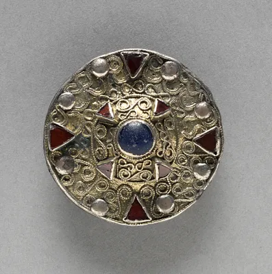 Filigree Disk Brooch with Central Boss