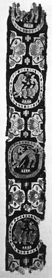 Floral motifs and roundels w/ lions