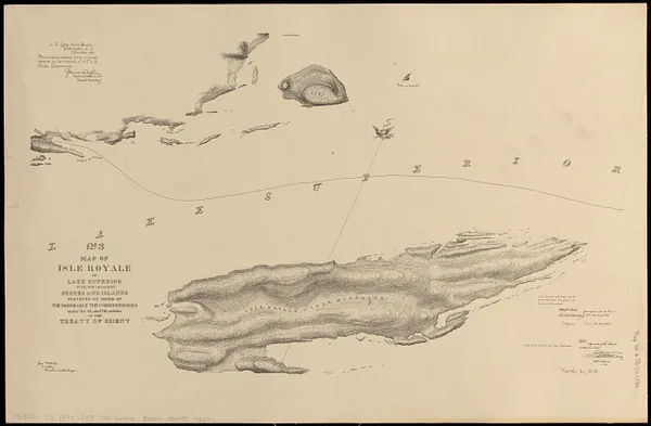 No. 3 Map of Isle Royale in Lake Superior with the adjacent shores and islands surveyed by order of the honorable the Commissioners under the 6th and 7th articles of the Treaty of Ghent