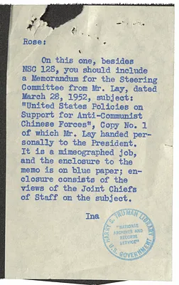 Memorandum from James S. Lay, Jr. to the Steering Committee with Attachment and Related Note