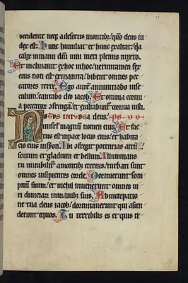 Historiated Initial ""N"" with an Apostle