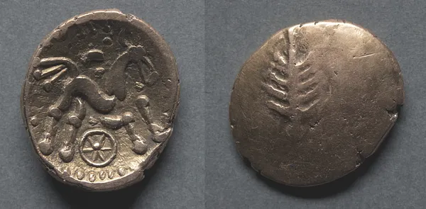 Catti Stater: Tree Symbol on Plain Field (obverse); Horse and Wheel (reverse)