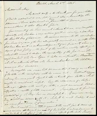 Letter from John Bishop Estlin, Bristol, to Samuel May, March 2nd, 1845