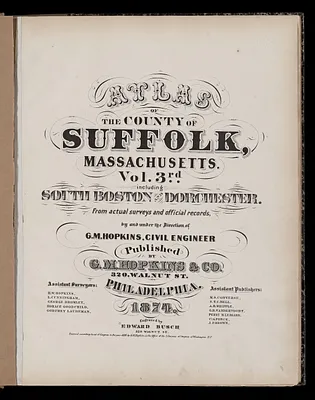 Atlas of the county of Suffolk, Massachusetts : vol. 3rd including Boston and Dorchester