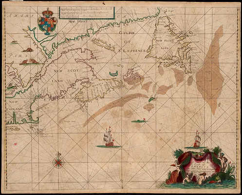 A chart of the coast of America from New found Land to Cape Cod