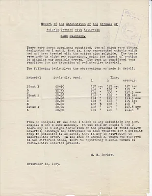 Report, November 12, 1925