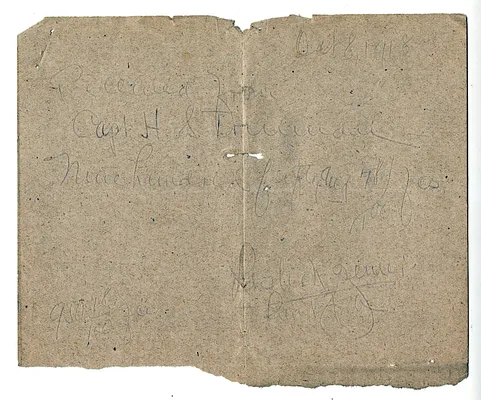 Receipt of Payment from Captain Harry S. Truman to Leslie Zemer