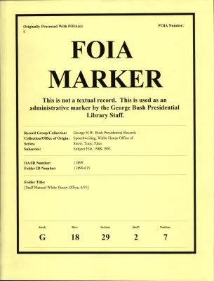 [Staff Manual-White House Office, 6/91]