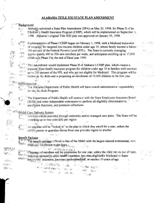 [Summaries of States’ Title XXI State Plan/Amendment] [Binder]