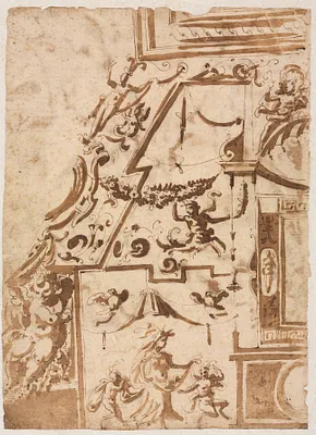 Grotesque with a Leaping Centaur (verso)