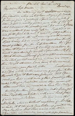 Letter from John Bishop Estlin, Bristol, [England], to Miss Weston, Nov. 14th, 1850, Thursday