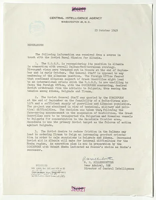 Memorandum from R. H. Hillenkoetter