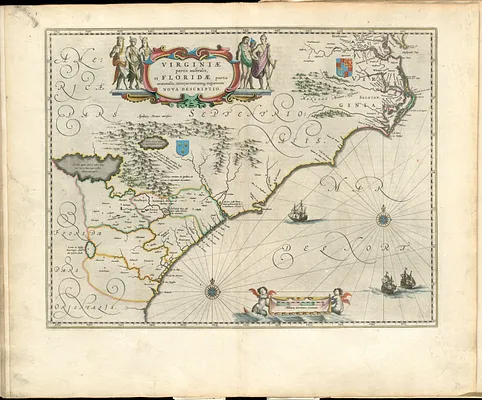 Virginiae partis australis, et Floridae partis orientalis, interjacentiumq[ue] regionum nova descriptio