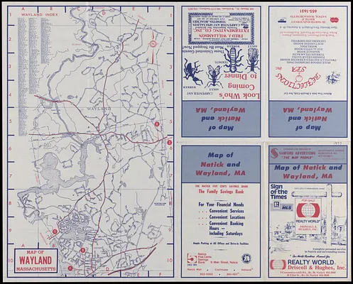 Map of Natick and Wayland, Massachusetts