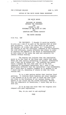 Exchange of Remarks between President and Governor of Iowa and Question and Answer Session [Ford Speech or Statement]