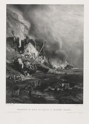 Six Marines: Refitting of a Boat at Low Tide