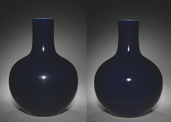 Pair of Blue Bottle Vases