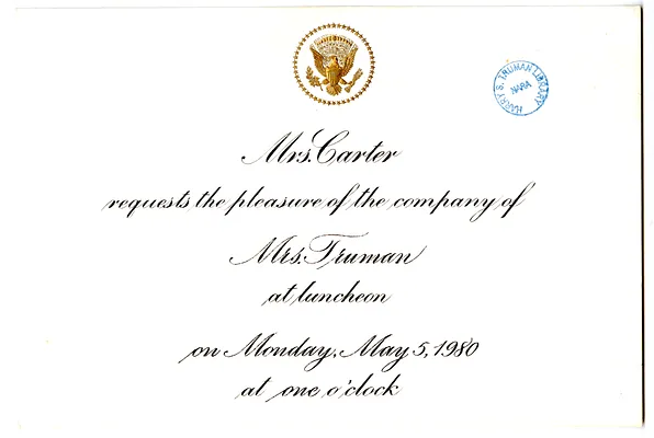 Invitation from First Lady Rosalynn Carter to Bess W. Truman
