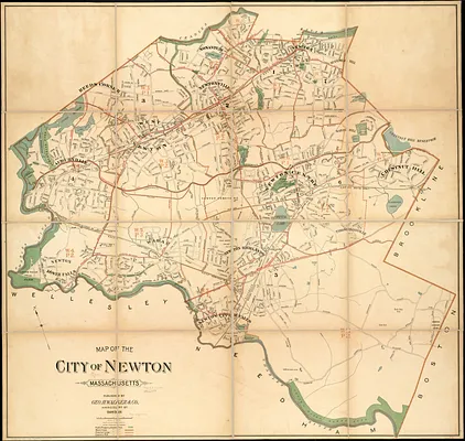 Map of the city of Newton Massachusetts
