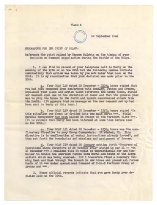 Memorandum for the Chief of Staff