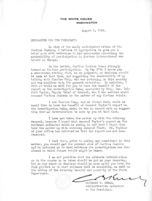 Memorandum from Richmond Keech to President Harry S. Truman