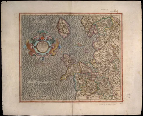 West Morlandia, Lancastria, Cestria, Caernaruan, Denbigh, Flint, Meridionidh, Montgomery, Salpia, cum insulis Mania et Anglesey