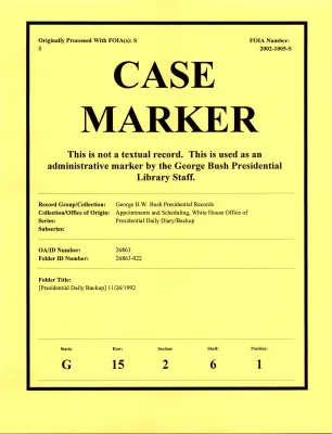 [Presidential Daily Backup] 11/26/1992