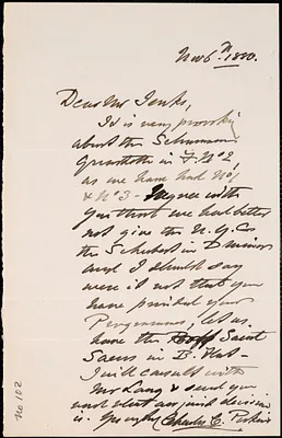 Letter from Charles C. Perkins to Francis H. Jenks, 1880 November 6