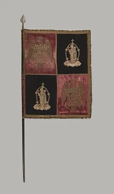 Banner with a Quartered Royal Arms of Spain and the Madonna and Child